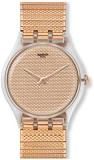 Swatch Womens Analogue Quartz Watch with Stainless Steel Strap SUOK134A