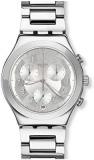 Swatch Womens Chronograph Quartz Watch with Stainless Steel Strap YCS604G