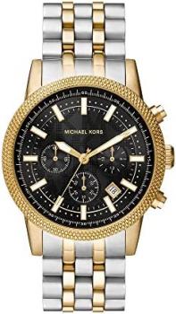 Michael Kors Watch for Men Hutton, Chronograph Movement, 43 mm Silver Stainless Steel Case with a Stainless Steel Strap, MK8954