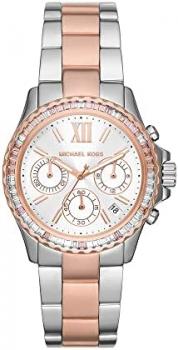 Michael Kors Watch for Women Everest, Chronograph Movement, 36 mm Silver Stainless Steel Case with a Stainless Steel Strap, MK7214