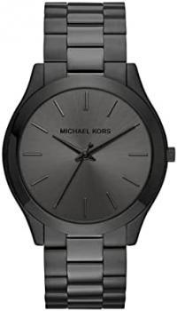 Michael Kors Watch for Women Slim Runway, Three Hand Movement, 44 mm Black Stainless Steel Case with a Stainless Steel Strap, MK8507