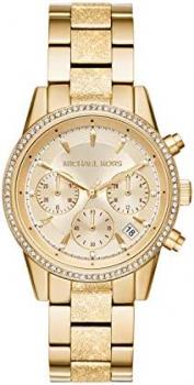 Michael Kors Watch for Women Ritz, Quartz Chronograph Movement, 37 mm Gold Stainless Steel Case with a Stainless Steel Strap, MK6597