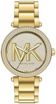 Michael Kors Watch for Women Parker, Three Hand Movement, 39 mm Gold Stainless Steel Case with a Stainless Steel Strap, MK7283