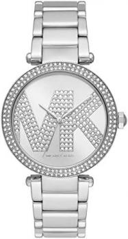 Michael Kors Watch for Women Parker, Three Hand Movement, 39 mm Silver Stainless Steel Case with a Stainless Steel Strap, MK6658