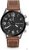 Michael Kors MK7069 45mm Stainless Steel Case Black Calfskin Mineral Men's Watch