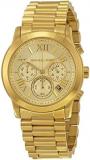 Michael Kors Women's Gold Tone Steel Bracelet & Case Quartz Gold-Tone Dial Chronograph Watch MK6274