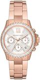 Michael Kors Watch for Women Everest, Chronograph Movement, 36 mm Rose Gold Stai...