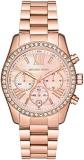 Michael Kors Watch for Women Lexington, Chronograph Movement, 38 mm Rose Gold Stainless Steel Case with a Stainless Steel Strap, MK7242