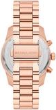 Michael Kors Watch for Women Lexington, Chronograph Movement, 38 mm Rose Gold Stainless Steel Case with a Stainless Steel Strap, MK7242