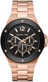 Michael Kors Watch for Men Lennox, Chronograph Movement, 45 mm Rose Gold Stainless Steel Case with a Stainless Steel Strap, MK8940
