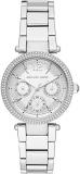 Michael Kors Women's 33.00mm Quartz Watch with Silver Analogue dial and Silver Metal Strap MK6350