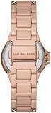 Michael Kors Watch for Women Camille, Multifunction Movement, 33 mm Rose Gold Stainless Steel Case with a Stainless Steel Strap, MK6997
