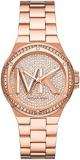 Michael Kors Ladies Lennox Three Hands Chronograph Stainless Steel Watch Case Size 37mm with Stainless Steel Bracelet