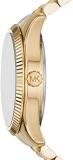 Michael Kors Watch for Men Lexington, Three Hand Movement, 42 mm Gold Stainless Steel Case with a Stainless Steel Strap, MK8857