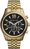Michael Kors Watch for Men Lexington, Quartz Chronograph Movement, 45 mm Gold Stainless Steel Case with a Stainless Steel Strap, MK8286