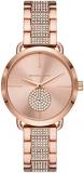 Michael Kors Women's Portia Three-Hand, Rose Gold-Tone Stainless Steel Watch, MK4598
