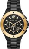 Michael Kors Watch for Men Lennox, Chronograph Movement, 45 mm Black Stainless Steel Case with a Stainless Steel Strap, MK8941