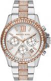 Michael Kors Women's Watch Everest, 42 mm Case Size, Chronograph Movement, Stainless Steel Strap