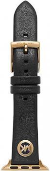 Michael Kors Band Compatible with Apple Watch, 38/40/41 mm - 18 mm Black Leather, MKS8011