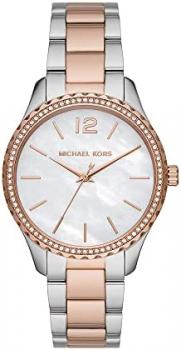 Michael Kors Watch for Women Layton, Three Hand Movement, 38 mm Silver Stainless Steel Case with a Stainless Steel Strap, MK6849