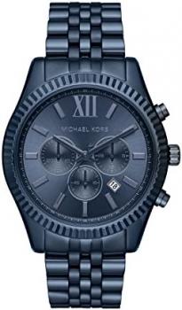 Michael Kors Watch for Men Lexington Chronograph, Stainless Steel watch with a stainless steel strap and 44mm case size