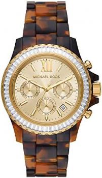 Michael Kors Watch for Women Everest, Chronograph Movement, 42 mm Tortoise Acetate Case with a Acetate Strap, MK7239