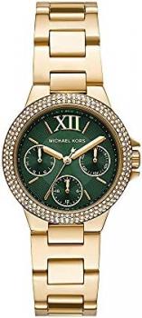 Michael Kors Watch for Women Camille, Multifunction Movement, 33 mm Gold Stainless Steel Case with a Stainless Steel Strap, MK6981