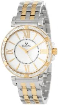 Diamond Collection Two Tone Stainless Steel Case and Bracelet Mother of Pearl Dial