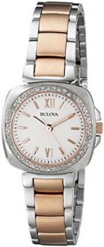Bulova Women's Diamond Two-Tone Stainless Steel White Dial