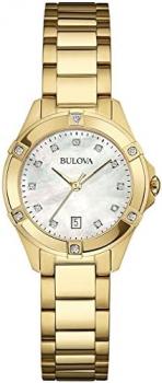 Bulova Womens Analogue Quartz Watch with Stainless Steel Strap 97W100