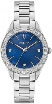 Bulova Women Analogue Quartz Watch with Stainless Steel Strap 96R243