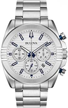 Bulova Men Analog Quartz Watch with Stainless Steel Strap 96B307