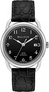 Bulova Commodore Automatic Watch Black Limited Edition 96B325, Strap.