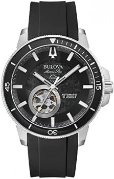 Bulova Men Analog Automatic Watch with Silicone Strap 96A288