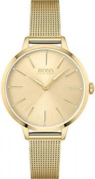 BOSS Analogue Quartz Watch for Women with Gold Coloured Stainless Steel Mesh Bracelet - 1502612