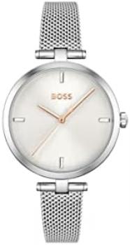 BOSS Analogue Quartz Watch for Women with Silver Stainless Steel Mesh Bracelet - 1502653