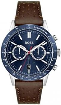BOSS Chronograph Quartz Watch for Men with Brown Leather Strap - 1513921
