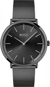 BOSS Analogue Quartz Watch for Men with Black Stainless Steel Mesh Bracelet - 1513826