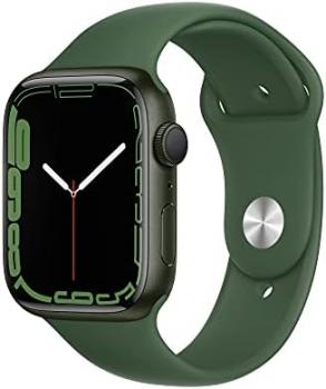 Apple Watch Series 7 (GPS, 45mm) Smart watch - Green Aluminium Case with Clover Sport Band - Regular. Fitness Tracker, Blood Oxygen & ECG Apps, Always-On Retina Display, Water Resistant