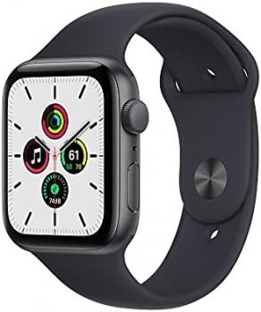 Apple Watch SE (1st generation) (GPS, 44mm) Smart watch - Space Grey Aluminium Case with Midnight Sport Band - Regular. Fitness & Activity Tracker, Heart Rate Monitor, Water Resistant
