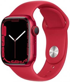 Apple Watch Series 7 (GPS + Cellular, 41mm) - (PRODUCT)RED Aluminium Case with (PRODUCT)RED Sport Band - Regular (Renewed)