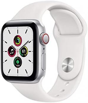 Apple Watch SE GPS + Cellular, 40mm Silver Aluminium Case with White Sport Band - (Renewed)