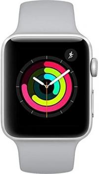 Apple Watch Series 3 (42mm, Silver Aluminum Case with Fog Sport Band - GPS + Cellular) (Renewed)