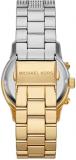 Michael Kors Ladies 38.00mm Quartz Multifunction Watch with Gold Analogue dial and Multicolour Metal Bracelet Strap MK7329