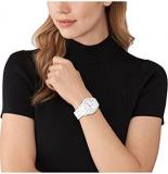 Michael Kors Ladies 38.00mm Quartz Multifunction Watch with White Analogue dial and White Metal Bracelet Strap MK7331