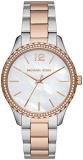 Michael Kors Watch for Women Layton, Three Hand Movement, 38 mm Silver Stainless Steel Case with a Stainless Steel Strap, MK6849