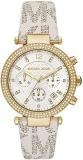 Michael Kors Watch for Women Parker, Chronograph Movement, 39 mm Gold Stainless Steel Case with a PVC Strap, MK6916