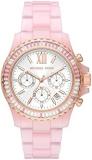 Michael Kors Watch for Women Everest, Chronograph Movement, 42 mm Pink Acetate Case with a Acetate Strap, MK7240
