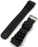 Men Watch Strap Men Watch Band 18mm 20mm 22mm Sport Silicone Watchband for Seiko Watch Strap Black Men Waterproof Diving Rubber Wrist Band Bracelet Accessories (Color : Black, Size : 18mm)