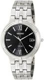 Seiko Men's Quartz Analogue Watch SNE027P1 with Stainless Steel Solar Bracelet and Black Dial